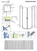 Душова кабіна (половина) Essenza Pro Gold KDD 100 права, RADAWAY (10096100-09-01R)