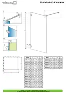 Душова стінка Essenza Pro 8 Gold Walk-in 105, RADAWAY (1012105-09-01)