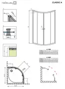 Душова кабіна напівкругла Classic A 90×90×170, (30001-04-05) RADAWAY