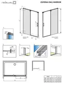 Душова стінка Espera DWJ Mirror 450 ліва, RADAWAY (380210-71L)