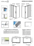 Душова стінка Espera KDJ Mirror 650 права, RADAWAY (380234-71R)