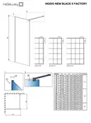 Душова стінка Modo New Black II 55 Factory RADAWAY (389055-54-55)