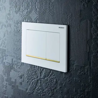 Geberit Sigma 30 Клавіша змиву, білий/золото (115.883.kk.1)