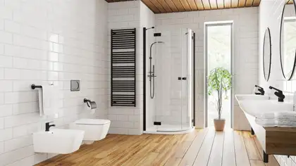 Душова кабіна напівкругла (половина) Essenza New Black PDD 100 ліва, RADAWAY (385003-54-01L)