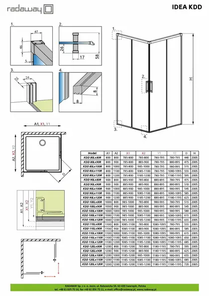 Душова кабіна (половина) Idea Gold KDD 80 L RADAWAY (387061-09-01L) Душова кабіна (половина) Idea Gold KDD 80 L RADAWAY (387061-09-01L)