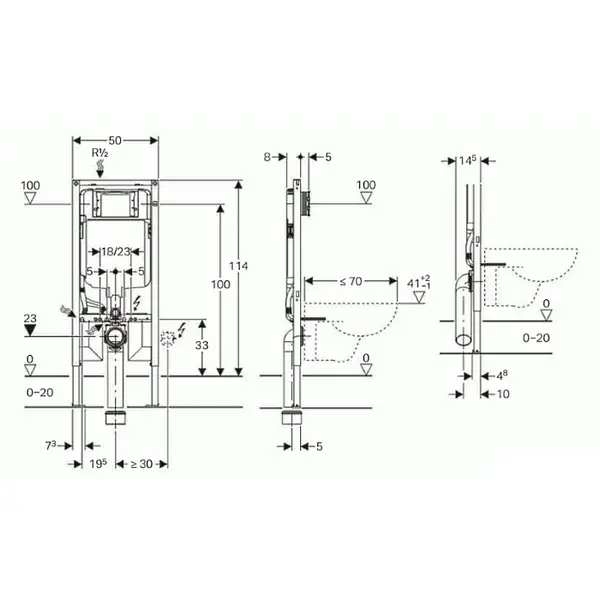 Geberit Duofix Инсталляция для унитаза, Sigma 8 см (111.796.00.1)