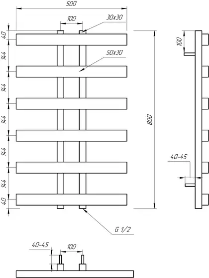 Genesis Aqua Полотенцесушитель Symmetry (1502)
