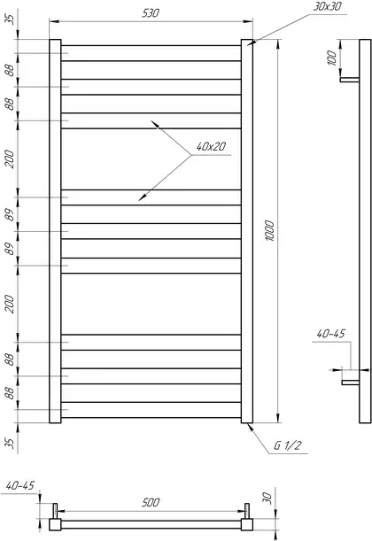 Genesis Aqua Полотенцесушитель Tristar flat (5001)