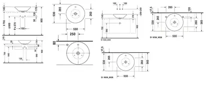 Duravit STARCK 1 умывальник накладной *500 (0408530000)