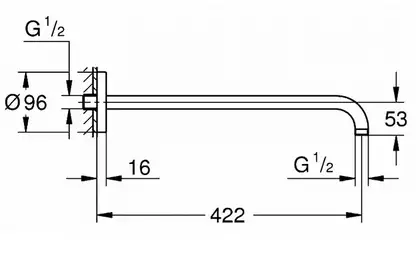 Grohe Rainshower Кронштейн душевой (вынос 422мм) (26146LS0)