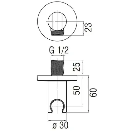 AD150/8IX Підключення для душової лійки з тримачем колір Inox Nobili (AD150/8IX)