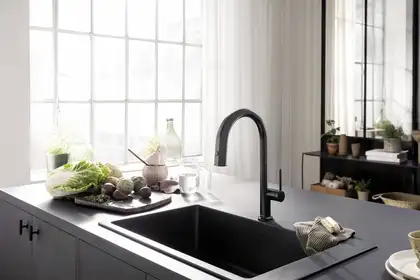 Смеситель для кухни Hansgrohe Aqittura M91 FilterSystem 210, 1jet (цвет - чёрный матовый) 76801670