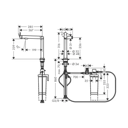 Hansgrohe Aqittura M91 FilterSystem 240 Смеситель, хром (76802000)
