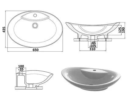 Snail Гармонія B220 Умивальник, Ніч (102B220)
