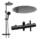 Душовий гарнітур Yoka BERGEN 25 BLACK черный з термостатом (BP.BERGEN THERM 25 BLK)