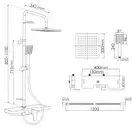 Душовий гарнітур Yoka OSLO 30 BLACK черный з полицею та краном (BP.OSLO 30 BLK)
