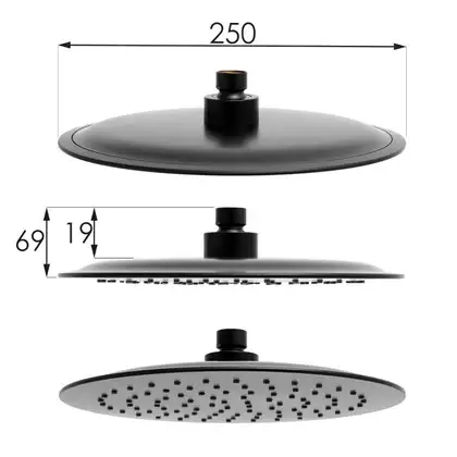 Душевой гарнитур Yoka BERGEN 25 BLACK черный (BP.BERGEN 25 BLK)