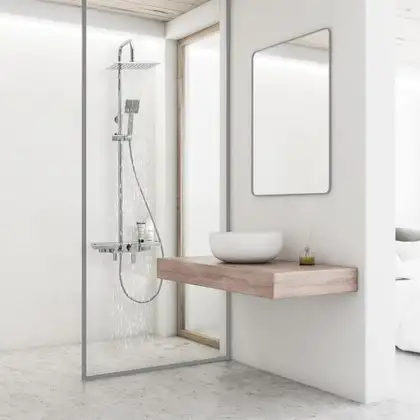 Душовий гарнітур Yoka OSLO 25 CHROM хром з полицею та краном (BP.OSLO 25 CHR)