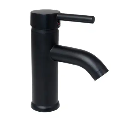 Змішувач для раковины (умивальника) Yoka SPA 24 BLACK черный низький (BU.SPA 24 BLK)
