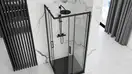Душова Кабіна REA Punto Чорний 80x80 + Душовий Піддон Savoy Чорний KPL-4800-4804