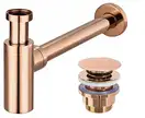 Сифон универсальный для раковины (умывальника) REA ROSE GOLD CLICK-KLAK розовое золото (REA-A8541)
