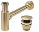 Сифон универсальный для раковины (умывальника) REA BRUSHED GOLD CLICK-KLAK золотой матовый (REA-A8586)