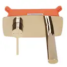 Смеситель для раковины (умывальника) REA OVAL GOLD + BOX скрытого монтажа (REA-B5125)