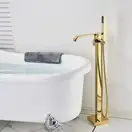 Смеситель для ванны REA CARAT GOLD золотой напольный (REA-B5231)