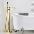 Смеситель для ванны REA CARAT GOLD золотой напольный (REA-B5231)