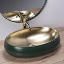 Умывальник (раковина) REA MELANIA GREEN / GOLD накладной (REA-U0467)