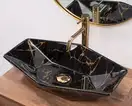 Умывальник (раковина) REA VEGAS BLACK MARBLE SHINY накладной черный (REA-U5603)