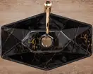 Умывальник (раковина) REA VEGAS BLACK MARBLE SHINY накладной черный (REA-U5603)
