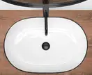 Умывальник (раковина) REA CLEO 61 WHITE BLACK EDGE накладний білий (REA-U6210)