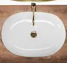 Умывальник (раковина) REA CLEO 61 WHITE GOLD EDGE накладний білий (REA-U6211)