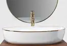 Умывальник (раковина) REA CLEO 61 WHITE GOLD EDGE накладний білий (REA-U6211)