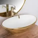 Rea Pamela Gold White Умивальник накладний, білий/золото (REA-U6345)