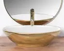 Rea Pamela Gold White Умивальник накладний, білий/золото (REA-U6345)