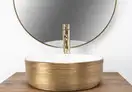 Умывальник (раковина) REA SAMI WHITE BRUSHED GOLD накладной (REA-U6630)