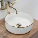 Rea SAMI GOLD EDGE Умивальник накладний, білий (REA-U6758)