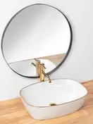Rea Sol White Gold Edge Умивальник накладний, білий (REA-U8605)