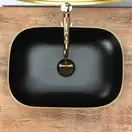 Умывальник (раковина) REA BELINDA BLACK MATT GOLD EDGE накладной (REA-U9659)