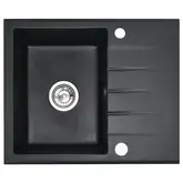 Гранитная кухонная мойка REA NORTH BLACK пятнистая (ZLE-00125)