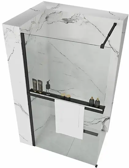 Душова Стінка REA Aero Чорний 80 + Evo KPL-7580-00652