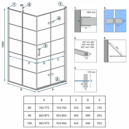 Душова Кабіна REA Molier Чорний 80x80 KPL-8537-8412