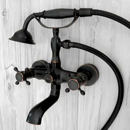 Смеситель для ванны REA RETRO OLD BLACK черный настенный (REA-B0224)