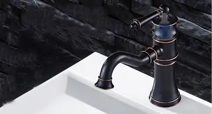 Смеситель для раковины (умывальника) REA VINTAGE OLD BLACK черный низкий (REA-B0226)