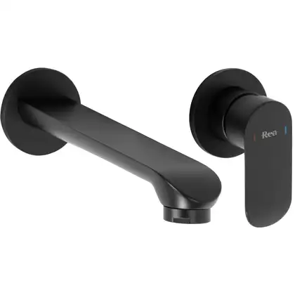 Смеситель для раковины (умывальника) REA HYPER BLACK + BOX черный настенный скрытого монтажа (REA-B2061) Смеситель для раковины (умывальника) REA HYPER BLACK + BOX черный настенный скрытого монтажа (REA-B2061)