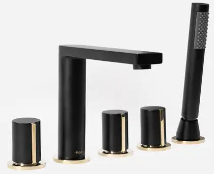 Смеситель для ванны REA ICON BLACK MATT черный на борт ванны (REA-B3622)