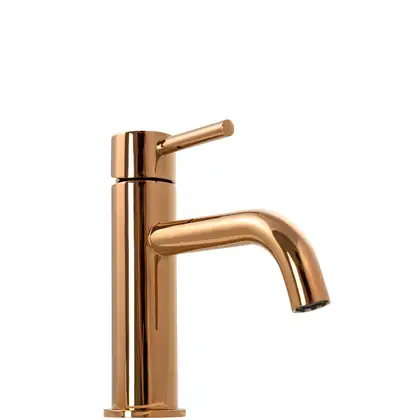 Смеситель для раковины (умывальника) REA LUNGO ROSE GOLD LOW розовое золото низкий (REA-B4500)