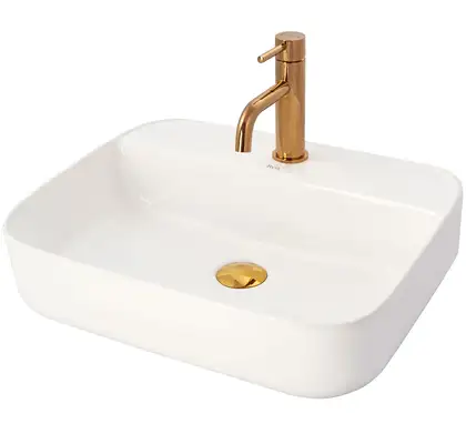 Смеситель для раковины (умывальника) REA LUNGO ROSE GOLD LOW розовое золото низкий (REA-B4500)